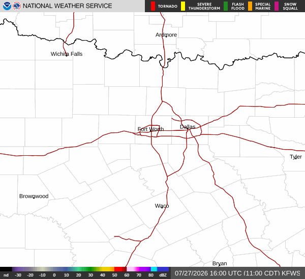 KFWS NEXRAD radar loop from the National Weather Service